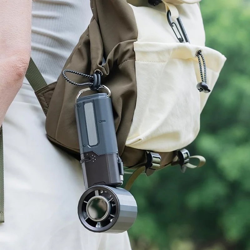 MF120 Retractable Handheld Fan 6000mAh Outdoor Digital Display Power Bank High Speed Fan - White
