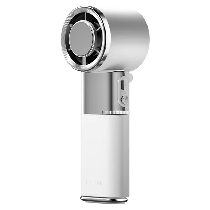 MF119 Handheld Fan 100 Levels Adjustable Semiconductor Cooling Fan 9000mAh Power Bank with Retractable Type C Cable - White