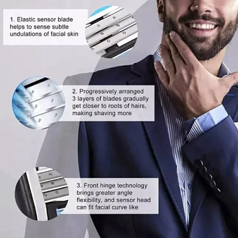 5 Layers Manual Razor for Men Shaving Tool Multifunction Hair Trimmer, with 5 Heads + 1 Handle