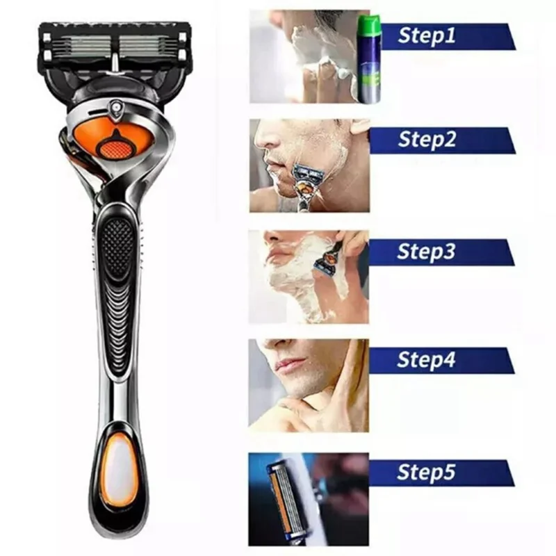 5 Layers Manual Razor for Men Shaving Tool Multifunction Hair Trimmer, with 5 Heads + 1 Handle