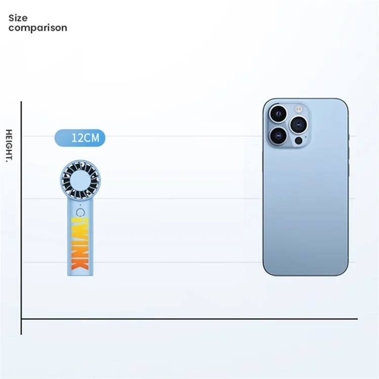 IWINK Z6 USB Mini Fan 3 Gears Adjustable Summer Cooling Handheld Fan for Home Office Travel - Sky Blue