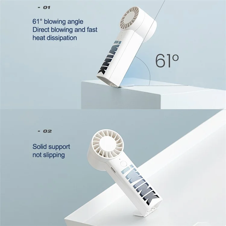 IWINK Z6 USB Mini Fan 3 Gears Adjustable Summer Cooling Handheld Fan for Home Office Travel - Sky Blue