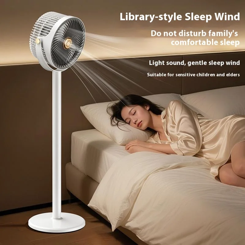 Retractable USB Fan Desk / Floor Standing Adjustable Height 5-Speed Large Airflow for Home / Office - Grey