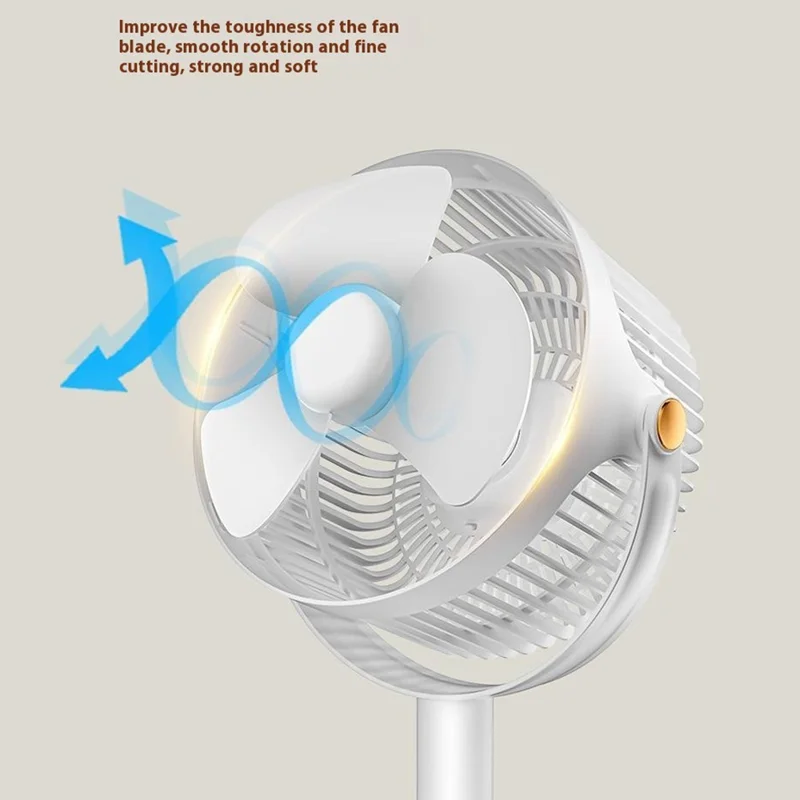 Retractable USB Fan Desk / Floor Standing Adjustable Height 5-Speed Large Airflow for Home / Office - Grey