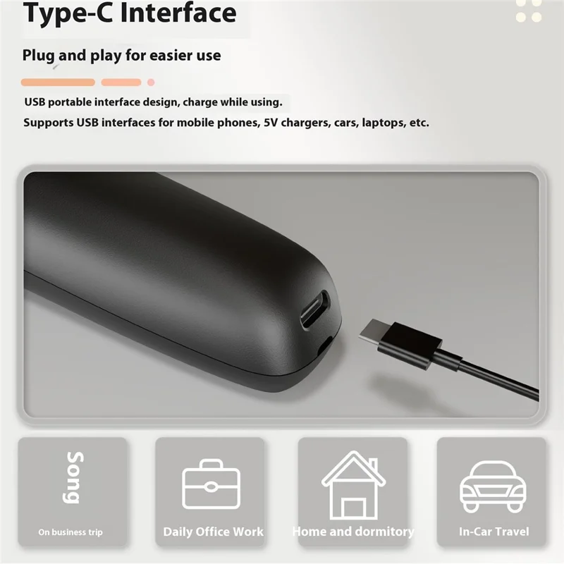 LED Display Rechargeable Electric Shaver for Men 3 Blades Rotary Razor Waterproof Cordless Trimmer - Black