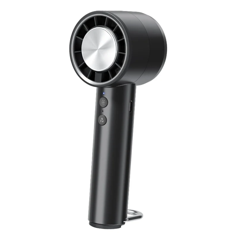 Ventilador de mesa mini com resfriamento de gelo, 5 velocidades ajustáveis, portátil e para uso externo - Preto