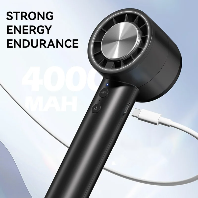 Ventilador de mesa mini com resfriamento de gelo, 5 velocidades ajustáveis, portátil e para uso externo - Preto