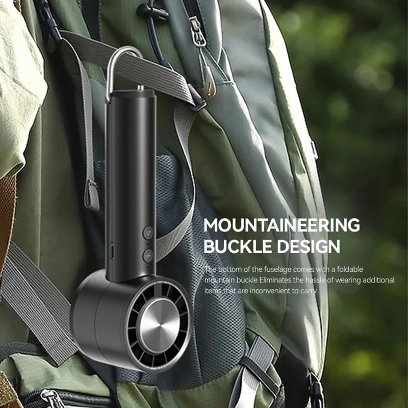 Ventilador de mesa mini com resfriamento de gelo, 5 velocidades ajustáveis, portátil e para uso externo - Preto