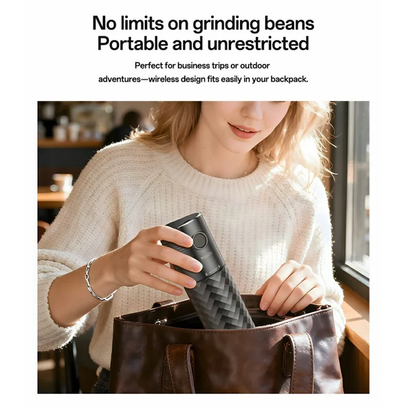 YESIDO EC29 Portable Electric Coffee Grinder 25W Powerful Motor Coffee Maker for Travel / Outdoor - Black