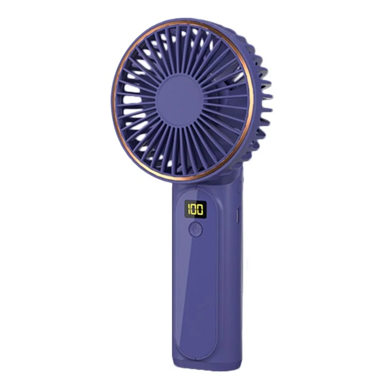 M12 Portable Mini Handheld Fan USB Rechargeable ABS Foldable Cooling Fan for Home Office Travel Trip - Blue