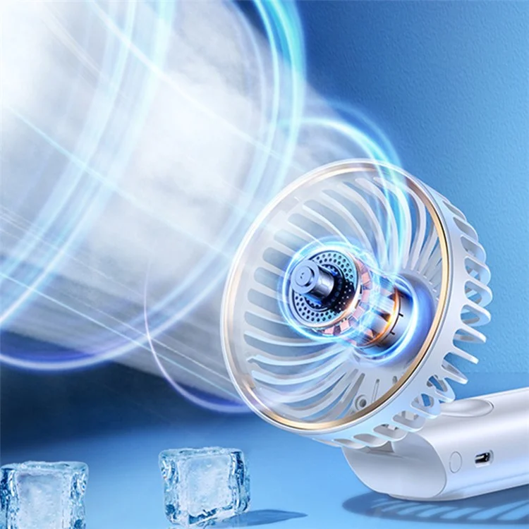M12 Portable Mini Ventilateur de Poche USB Rechargeable ABS Pliable Ventilateur de Refroidissement pour Maison Bureau Voyage - Bleu