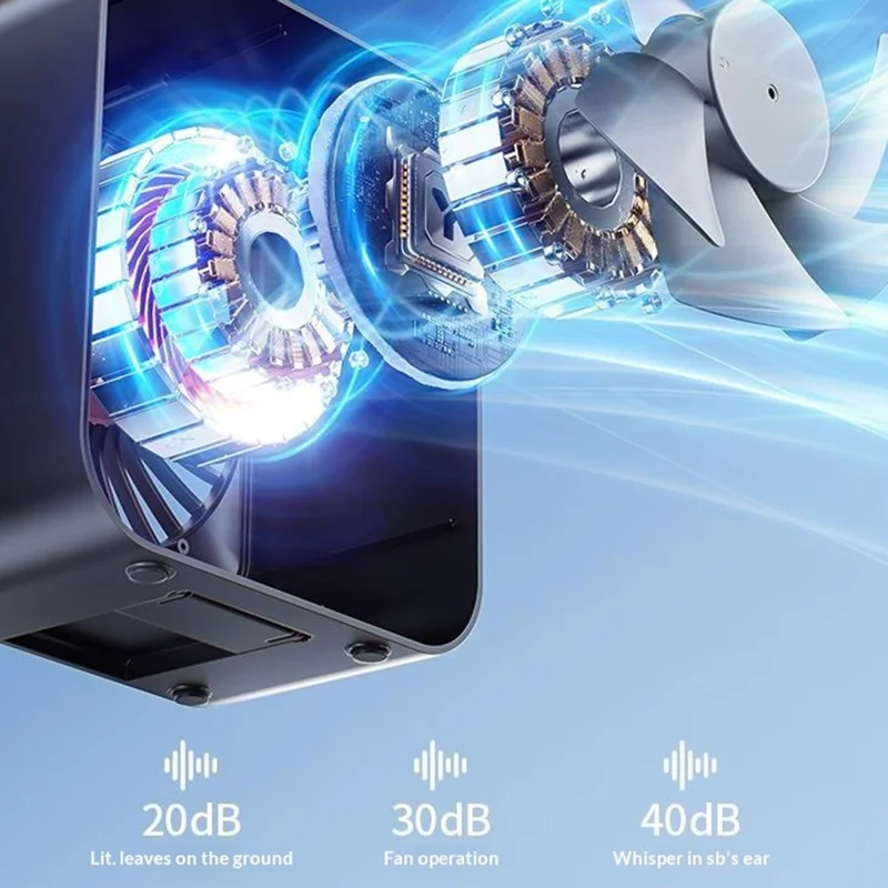 YS-G7 Tischventilator mit 8000-mAh-Batterie, USB-wiederaufladbar, 8-stufig einstellbarer Tischventilator mit LED-Display – Schwarz