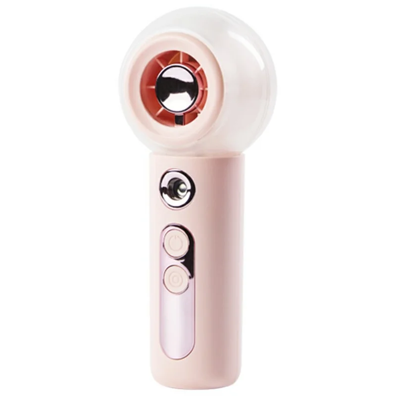 F001 Handheld Spray Fan 2000mAh 4 Speed Portable Cooling Mist Fan for Student Dorm Outdoor - Pink