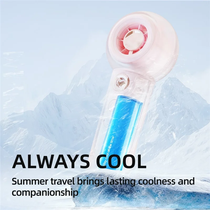 F001 Handheld Spray Fan 2000mAh 4 Speed Portable Cooling Mist Fan for Student Dorm Outdoor - Pink