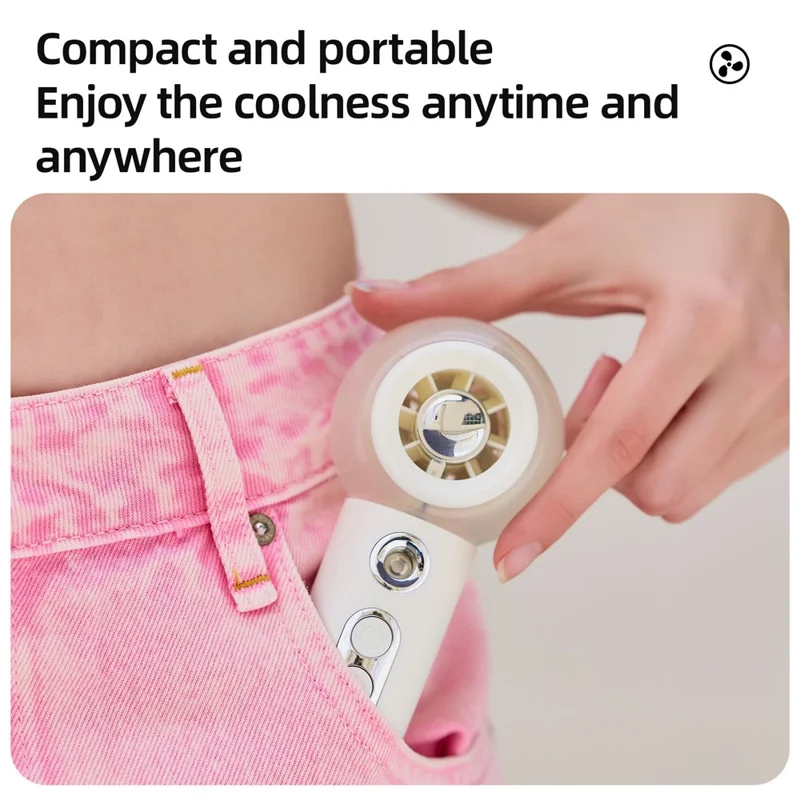 F001 Handheld Spray Fan 2000mAh 4 Speed Portable Cooling Mist Fan for Student Dorm Outdoor - Pink