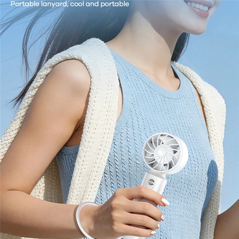 REMAX RS-SF22 Handheld Fan 199 Speed Adjustable 3000mAh Battery Rechargeable Personal Fan Digital Display - White