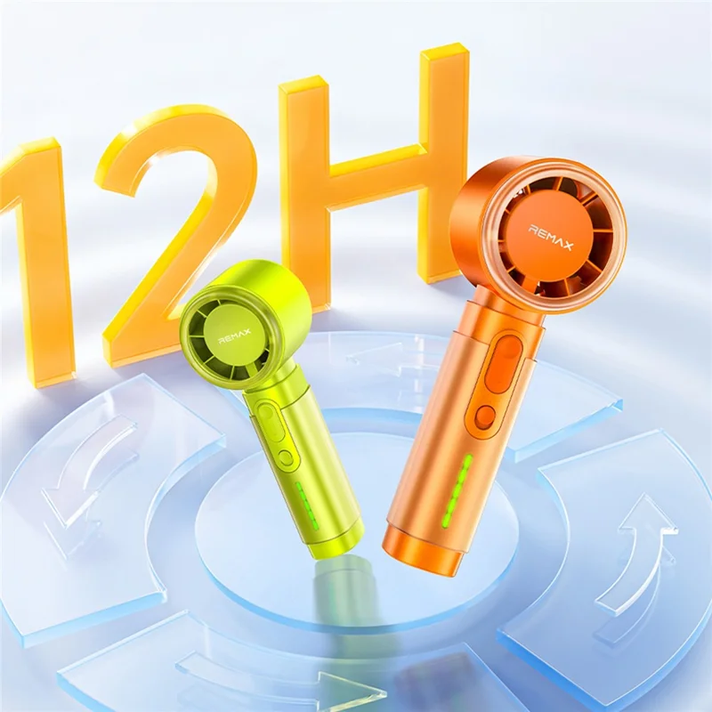 REMAX RS-SF23 Handheld Fan 5 Speed Adjustable 3000mAh Rechargeable Portable Mini Fan with LED Display - Green