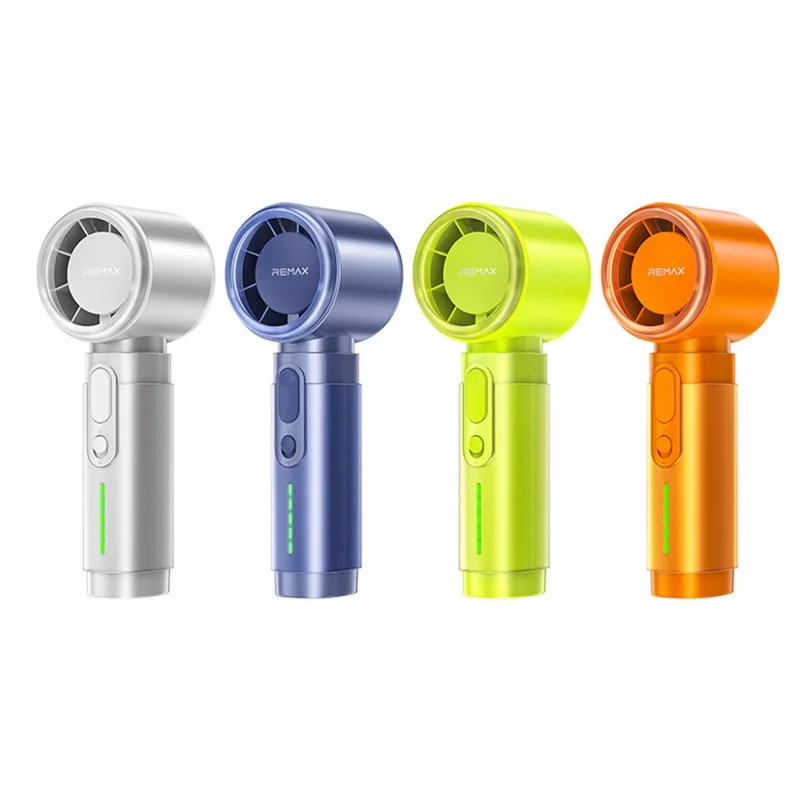 REMAX RS-SF23 Handheld Fan 5 Speed Adjustable 3000mAh Rechargeable Portable Mini Fan with LED Display - Green