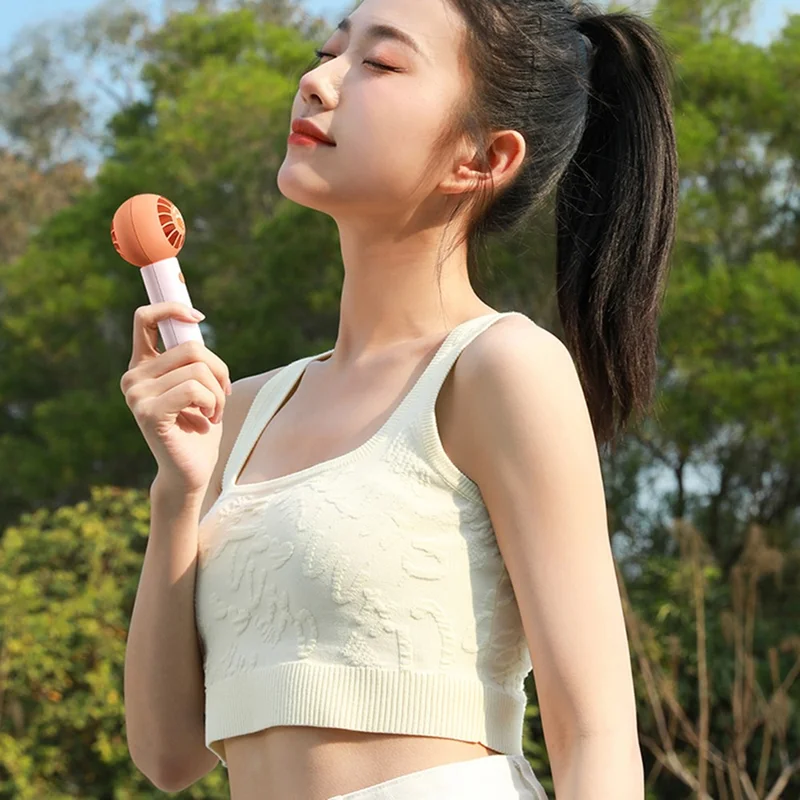 MF062 Cute Pocket Fan Portable Mini Cooling Fan 3 Gears Summer Mute Handheld Fan - Pink