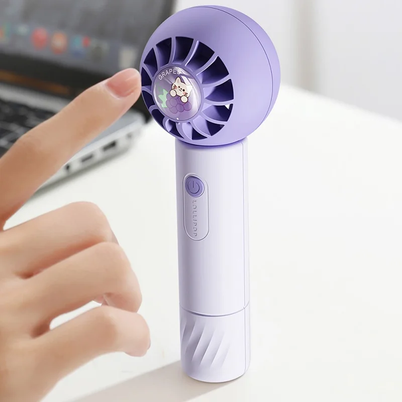 MF062 Cute Pocket Fan Portable Mini Cooling Fan 3 Gears Summer Mute Handheld Fan - Pink
