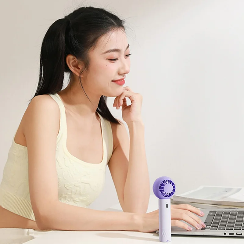 MF062 Cute Pocket Fan Portable Mini Cooling Fan 3 Gears Summer Mute Handheld Fan - Pink
