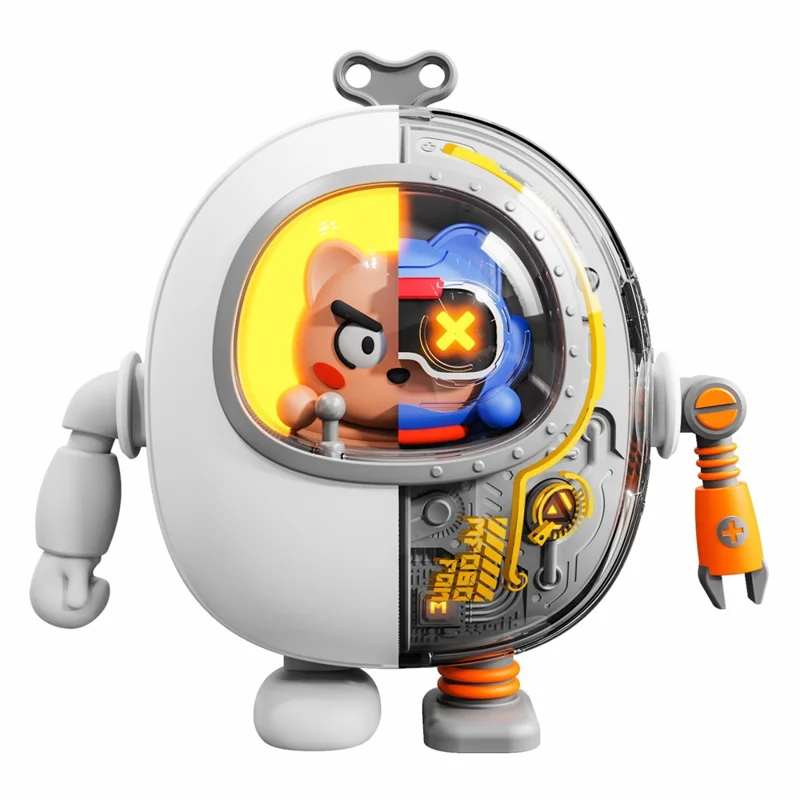 MF060 Mecha Style Neck-Mounted Fan 3 Speed Brushless Handheld Cooling Fan , 900mAh Battery (CE Certificate) - Grey / White