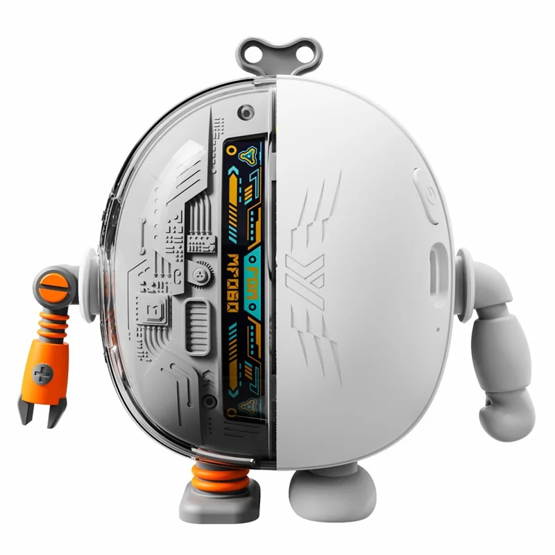 MF060 Mecha Style Neck-Mounted Fan 3 Speed Brushless Handheld Cooling Fan , 900mAh Battery (CE Certificate) - Grey / White