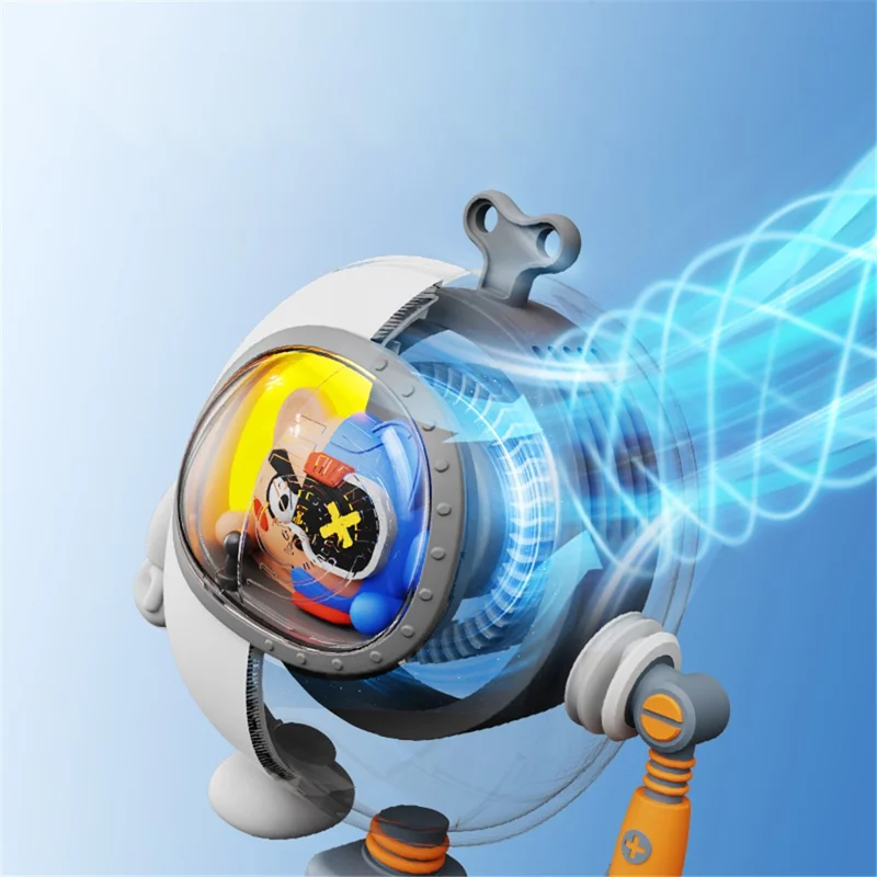 MF060 Mecha Style Neck-Mounted Fan 3 Speed Brushless Handheld Cooling Fan , 900mAh Battery (CE Certificate) - Grey / White