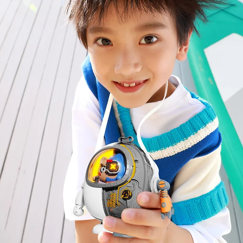 MF060 Mecha Style Neck-Mounted Fan 3 Speed Brushless Handheld Cooling Fan , 900mAh Battery (CE Certificate) - Grey / White