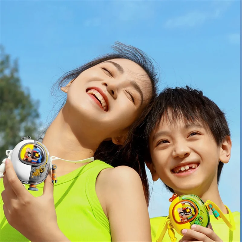 MF060 Mecha Style Neck-Mounted Fan 3 Speed Brushless Handheld Cooling Fan , 900mAh Battery (CE Certificate) - Grey / White