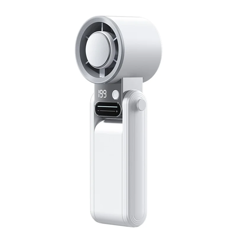 Y38 Ventilador Portátil Dobrável 3000mAh Arrefecimento por Semicondutor Gelo 199-Velocidades com Ecrã Digital LED Ventilador Mini para Exterior - Branco