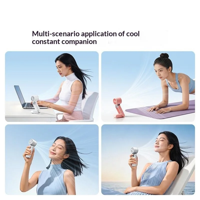 Y38 Ventilador Portátil Dobrável 3000mAh Arrefecimento por Semicondutor Gelo 199-Velocidades com Ecrã Digital LED Ventilador Mini para Exterior - Branco