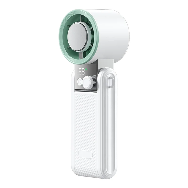 Y39 Folding Handheld Cooling Fan 3000mAh TEC Semiconductor Ice 199-Speed Levels Mini Fan for Outdoor Indoor - White