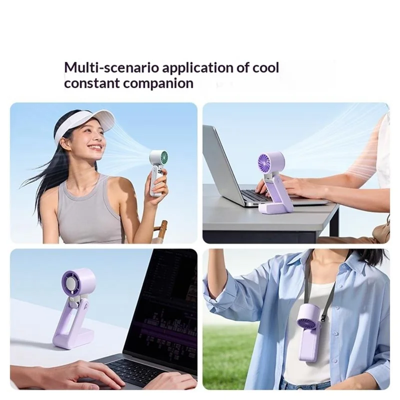 Y39 Folding Handheld Cooling Fan 3000mAh TEC Semiconductor Ice 199-Speed Levels Mini Fan for Outdoor Indoor - White