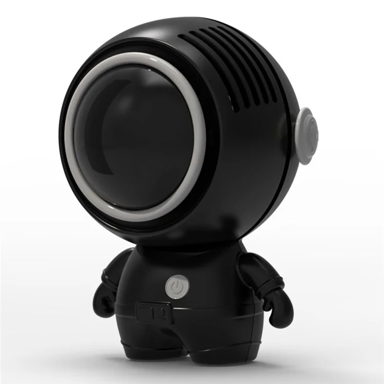 MF040 Spaceman Shape Silent Cooling Fan Mini Mão-Livre Ventilador de Pescoço, 3 Modos de Velocidade 900mAh Bateria (Certificado CE) - Preto