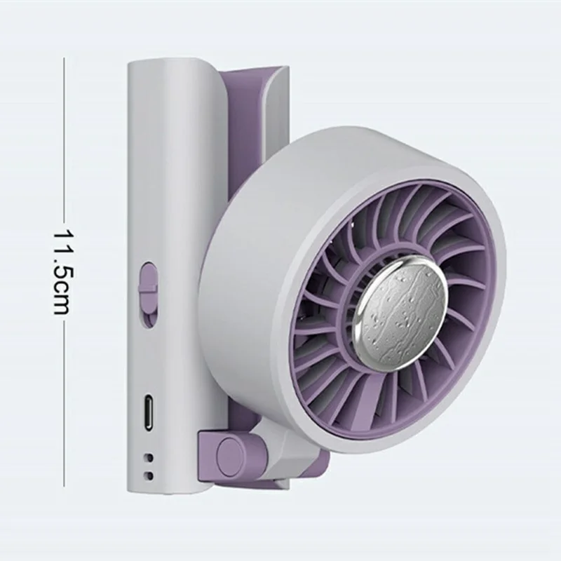 Mini Folding Fan Ice Cooling 5-Speed Handheld Portable Desktop Umbrella Clip Fan for Summer - White / Pink