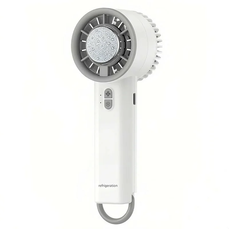 Portable Handheld Mini Fan TYPE-C Rechargeable Ice Compress Turbo Cooling Fan for Summer Outdoor - White