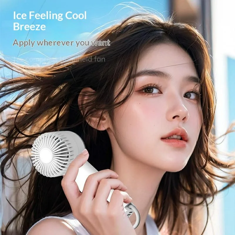 Portable Handheld Mini Fan TYPE-C Rechargeable Ice Compress Turbo Cooling Fan for Summer Outdoor - White