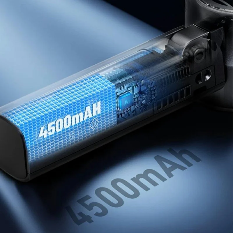 Ventilador Portátil WT-F516 4500mAh com Ângulo de 90 Graus, Ecrã LED, Ventilador de Arrefecimento TEC com Carregamento Type-C para Viagens ao Ar Livre - Cinzento