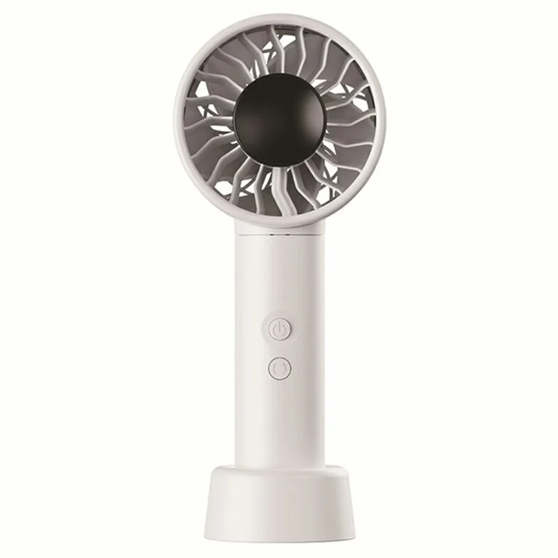 WT-F602 Handheld Oscillating Fan 100-Speed LED Display 4500mAh Rechargeable Portable Desktop Fan - White