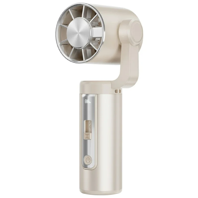WT-H23 Portable Neck Fan 199-Speed 3000mAh Type-C Handheld Desktop TEC Semiconductor Cooling Fan - Khaki
