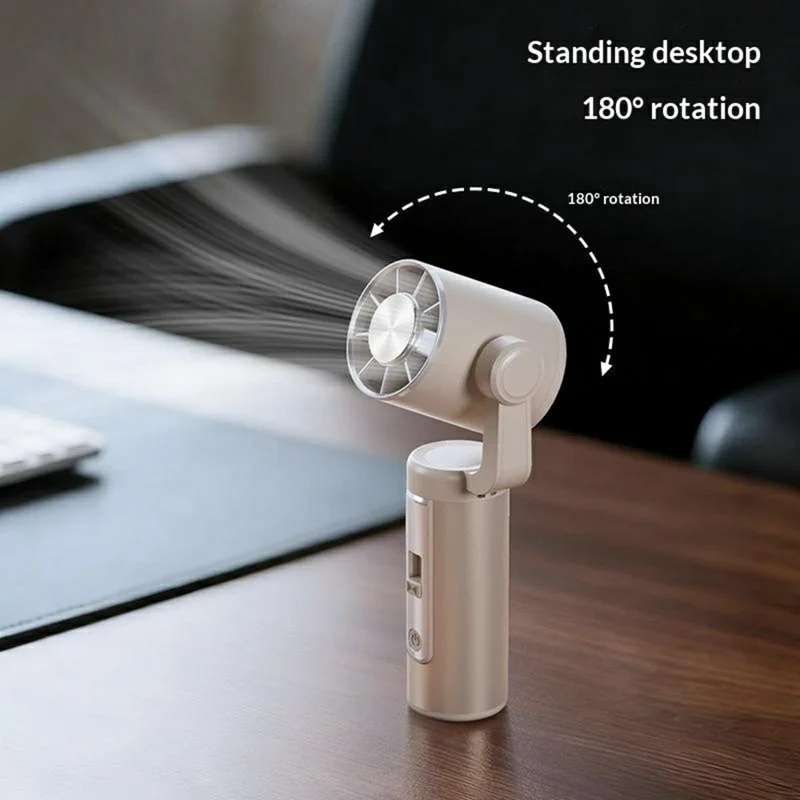 WT-H23 Portable Neck Fan 199-Speed 3000mAh Type-C Handheld Desktop TEC Semiconductor Cooling Fan - Khaki