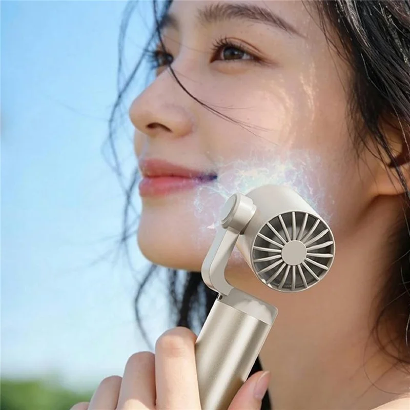 WT-H23 Portable Neck Fan 199-Speed 3000mAh Type-C Handheld Desktop TEC Semiconductor Cooling Fan - Khaki