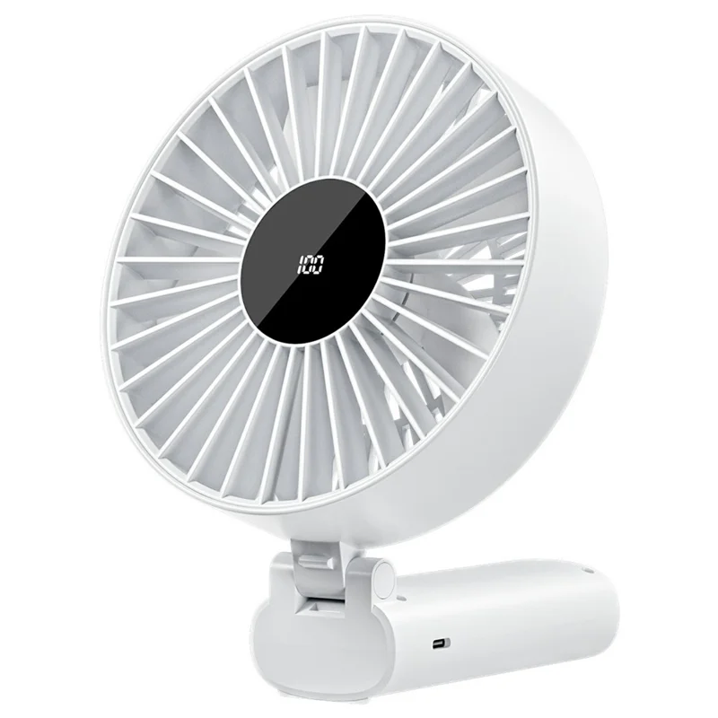 N30 Handheld Desktop Fan 4000mAh 100-Speed Levels Type-C Fast Charging 180 Degree Foldable Fan for Outdoor - White