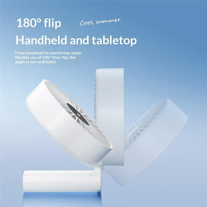 N30 Handheld Desktop Fan 4000mAh 100-Speed Levels Type-C Fast Charging 180 Degree Foldable Fan for Outdoor - White