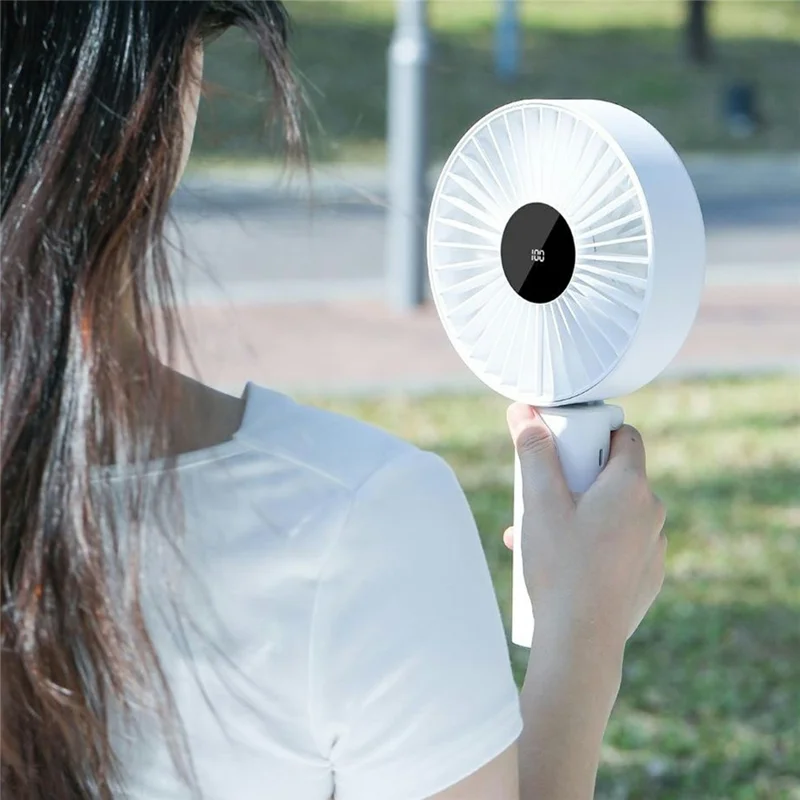 N30 Handheld Desktop Fan 4000mAh 100-Speed Levels Type-C Fast Charging 180 Degree Foldable Fan for Outdoor - White