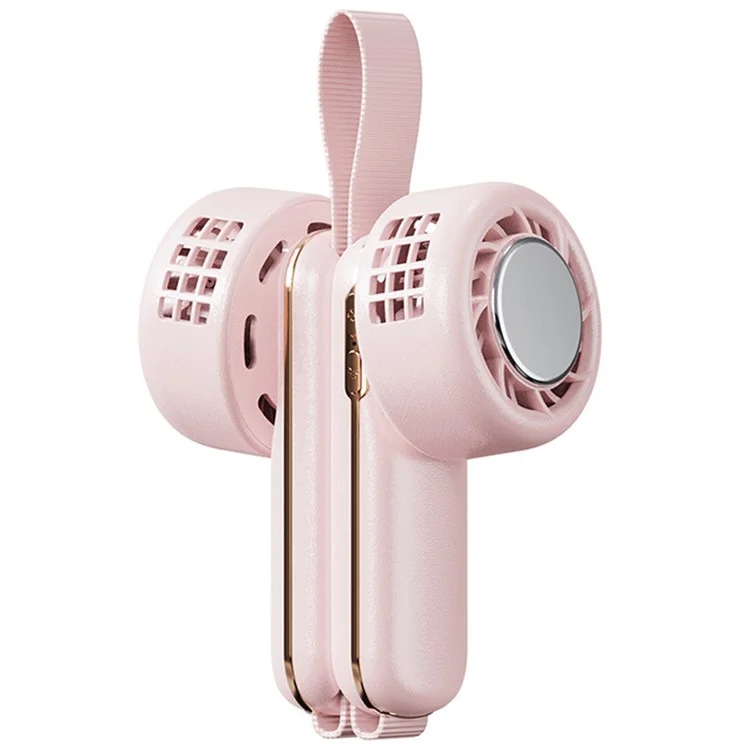 RD11 Halbleiter-Kühlventilator Mini Tragbarer Nackenhängendfächer Outdoor-Sommerlüfter - Pink