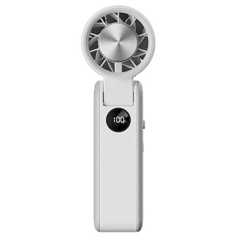 RD20 Foldable Cooling Fan 3000mAh Ice Cooling Portable Neck Hanging Handheld Desktop Mini Fan for Outdoor - White