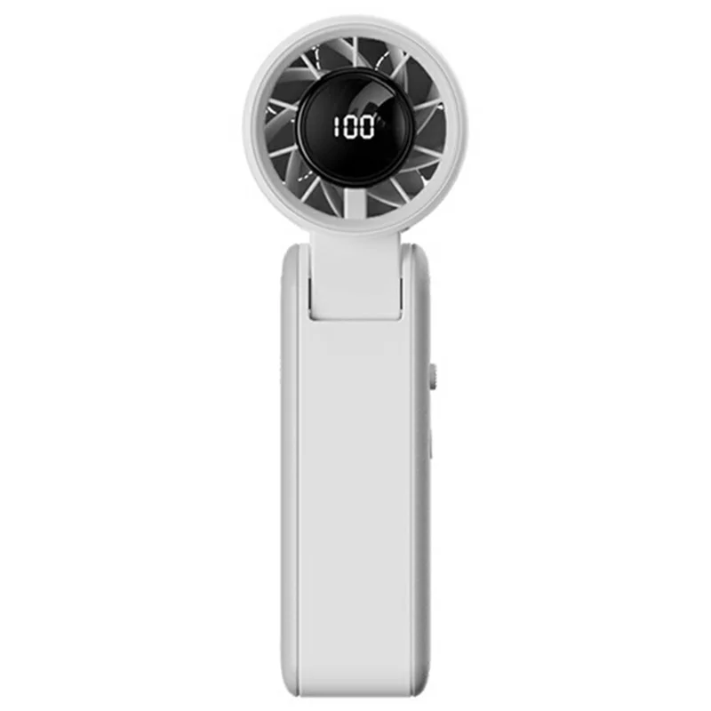 RD25 Foldable High Speed Fan 3000mAh Portable Handheld Desktop Neck Hanging Turbo Cooling Mini Fan for Office Outdoor - White