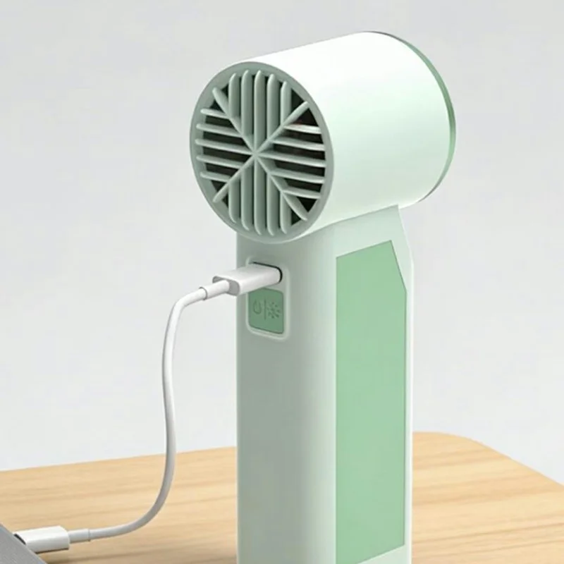 Handheld Ice Mist Fan 5-Wind Speeds 1800mAh Night Light Spray Mini Fan for Outdoor Cooling - White